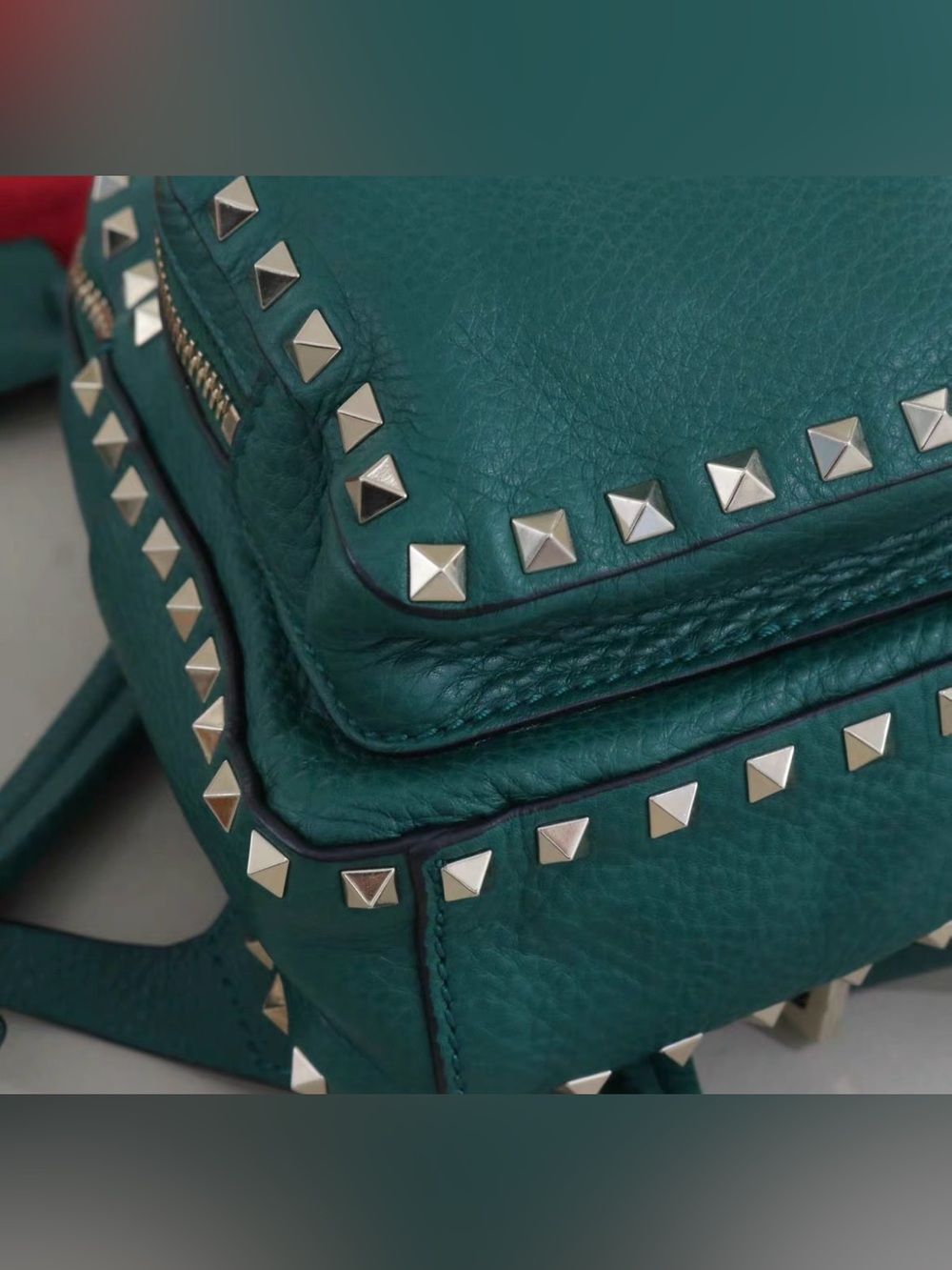 🚩steal Valentino Teal Green Rockstud Mini Backpack - Picture 5 of 9